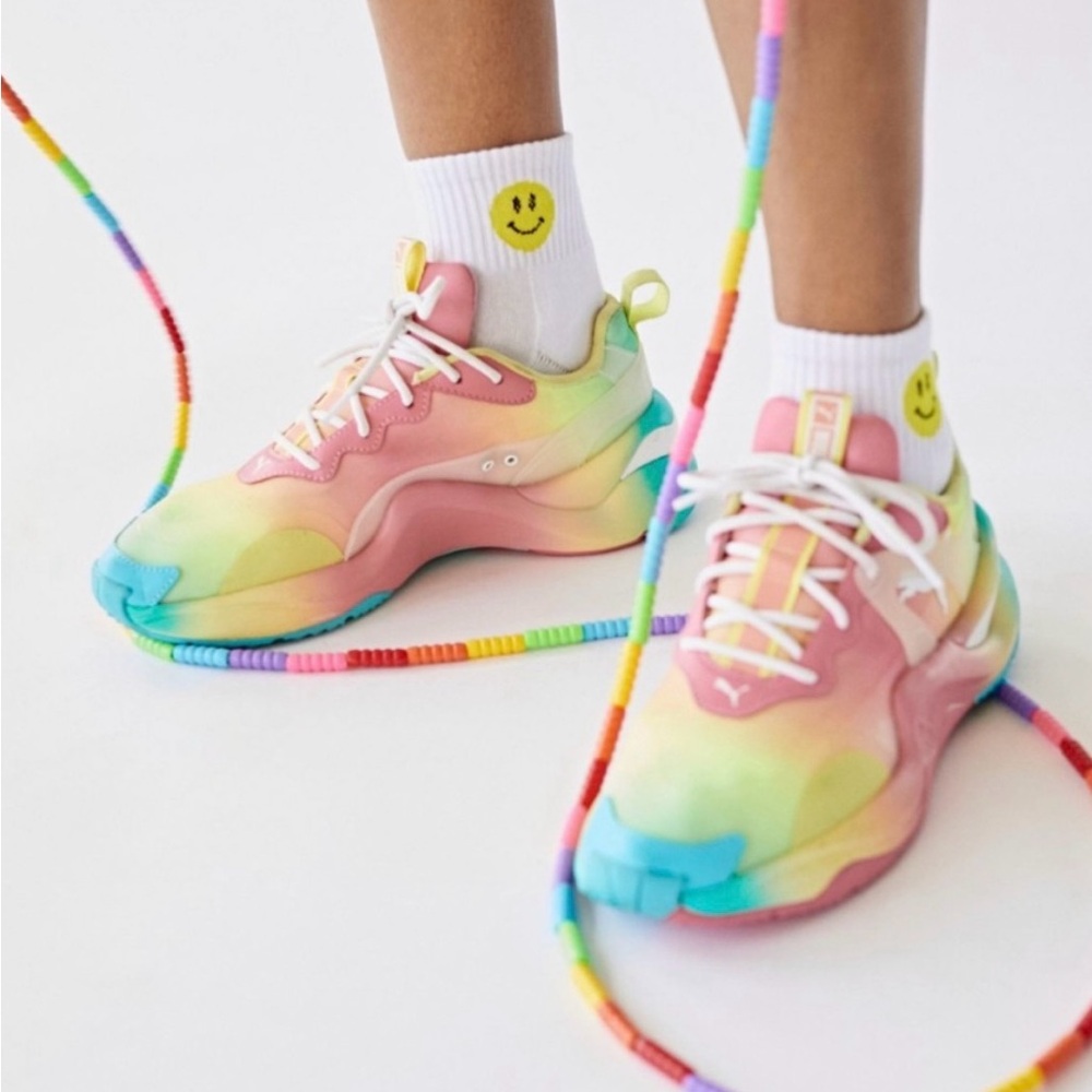 Free People x PUMA rainbow sneakers
